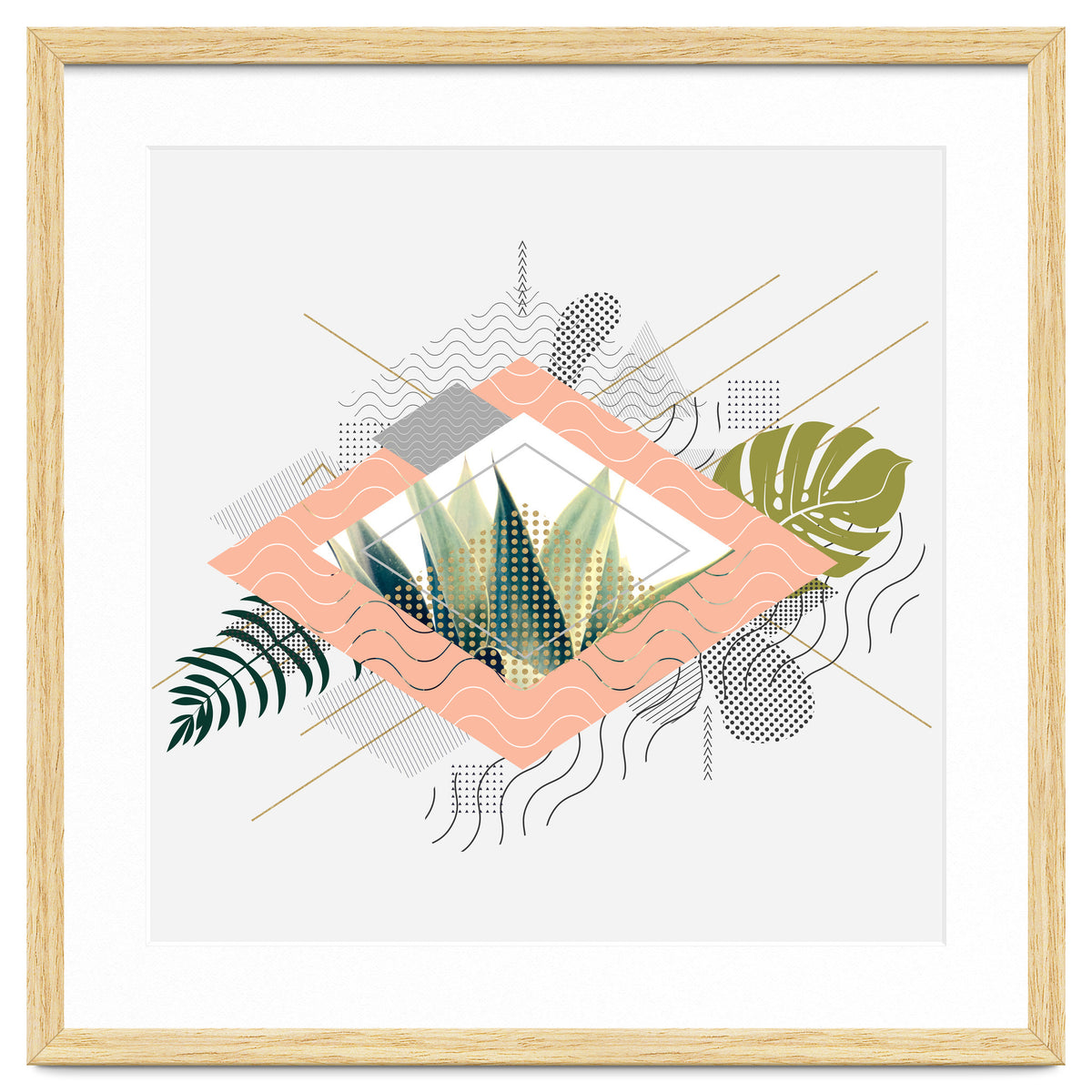 Abstract geometrical and botanical shapes I