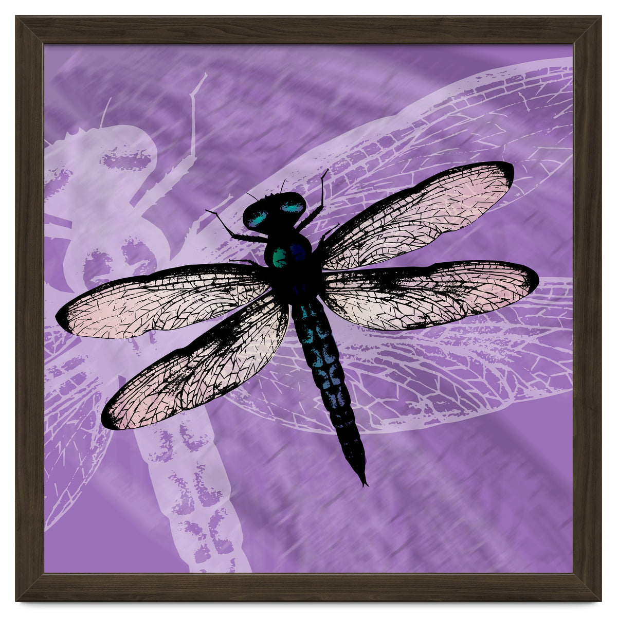 Blue dragonfly vector
