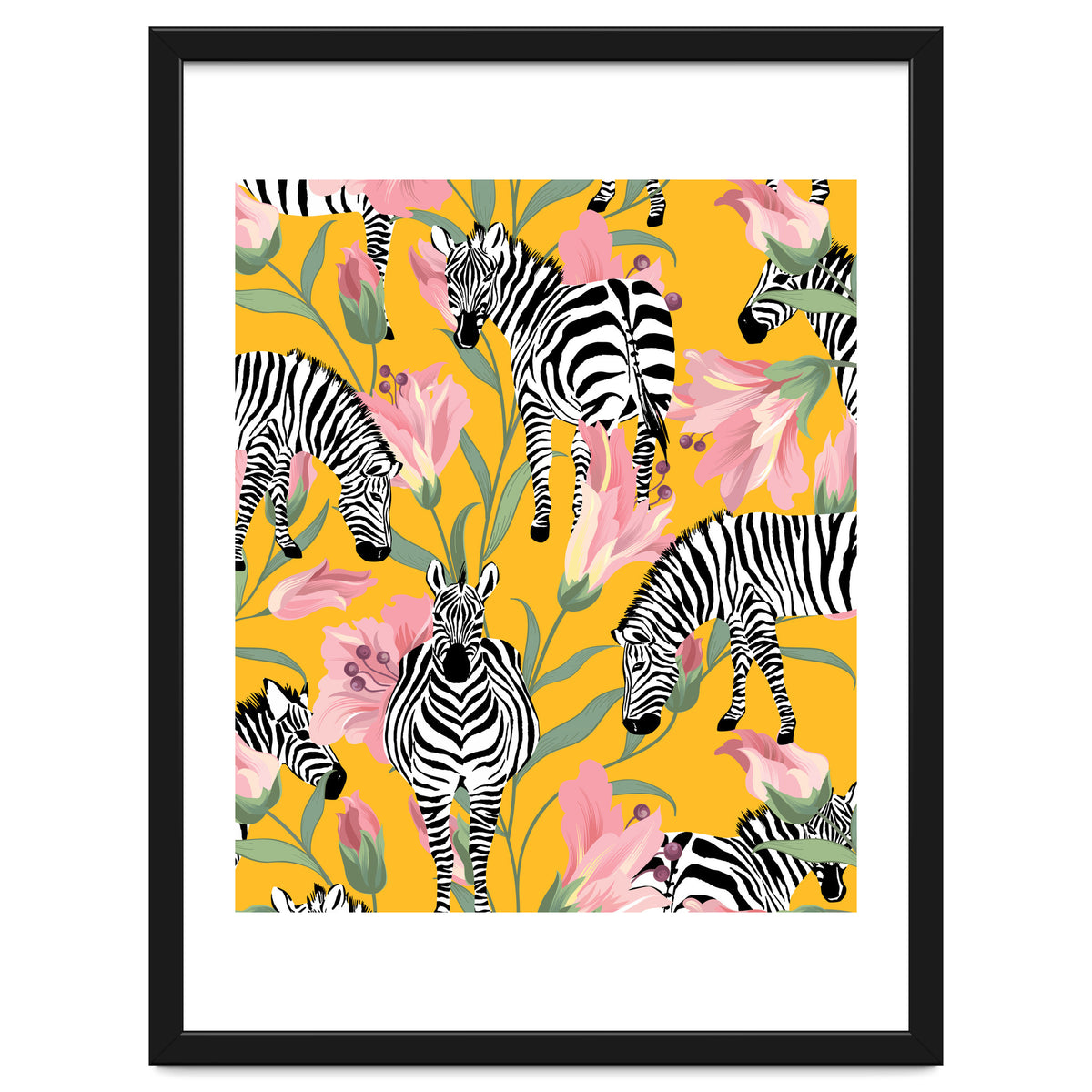 Striped For Life | Zebra Mango Forest | Modern Bohemian Wildlife Jungle | Botanical Nature