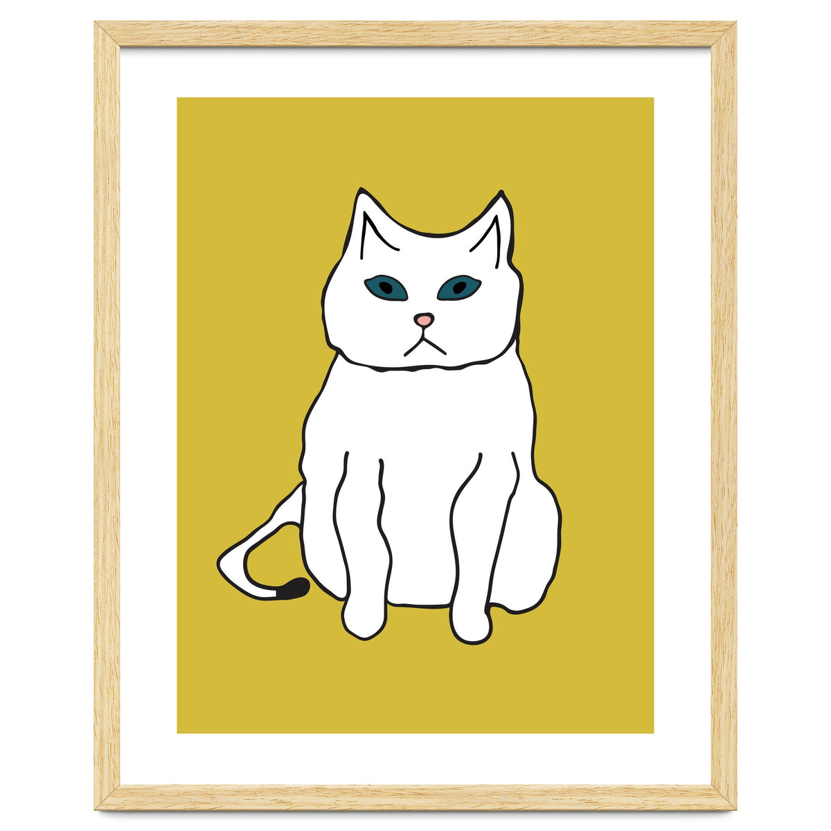 White Cat On Yellow