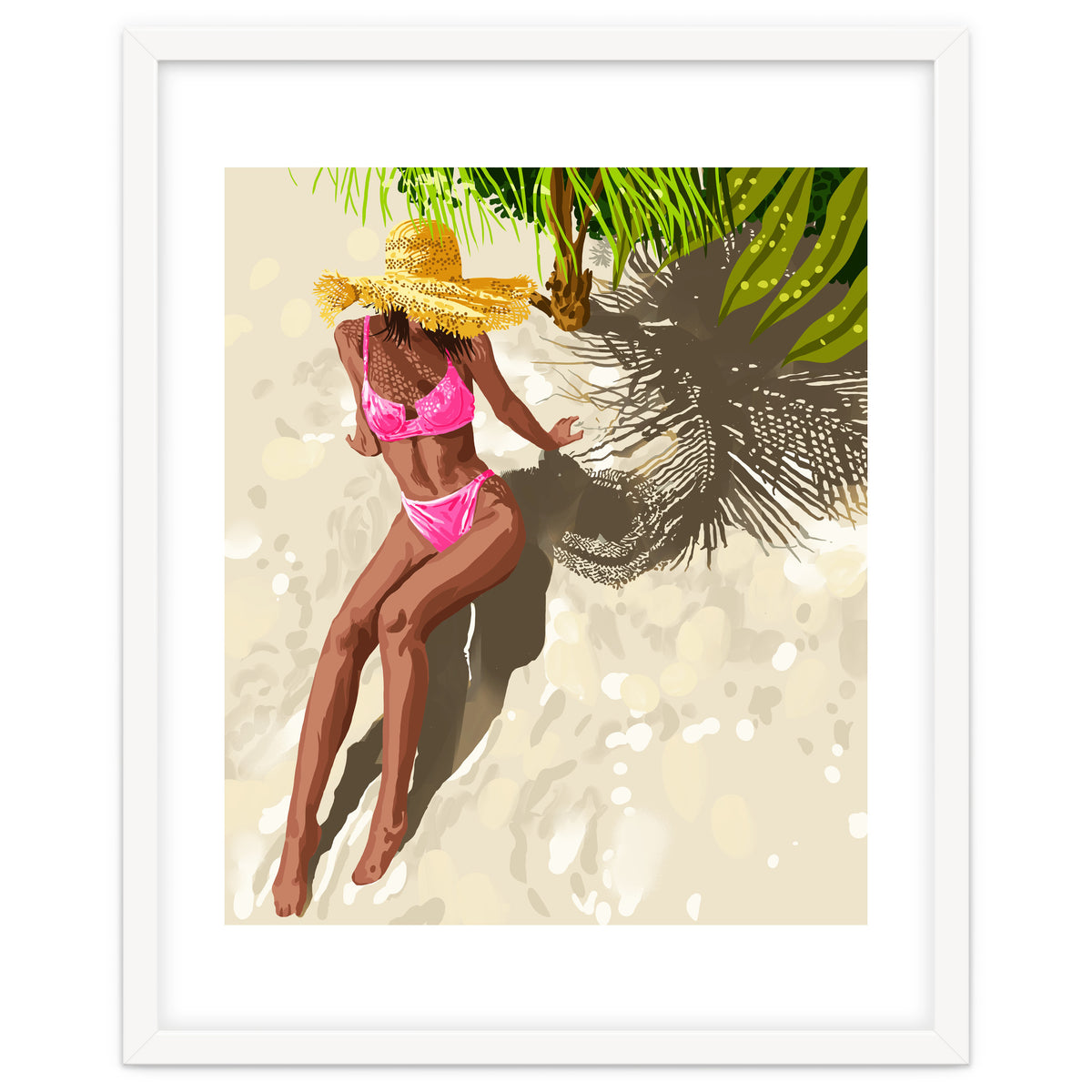Sky above, sand below, peace within poster, Woman of color fashion black woman on the bikini beach