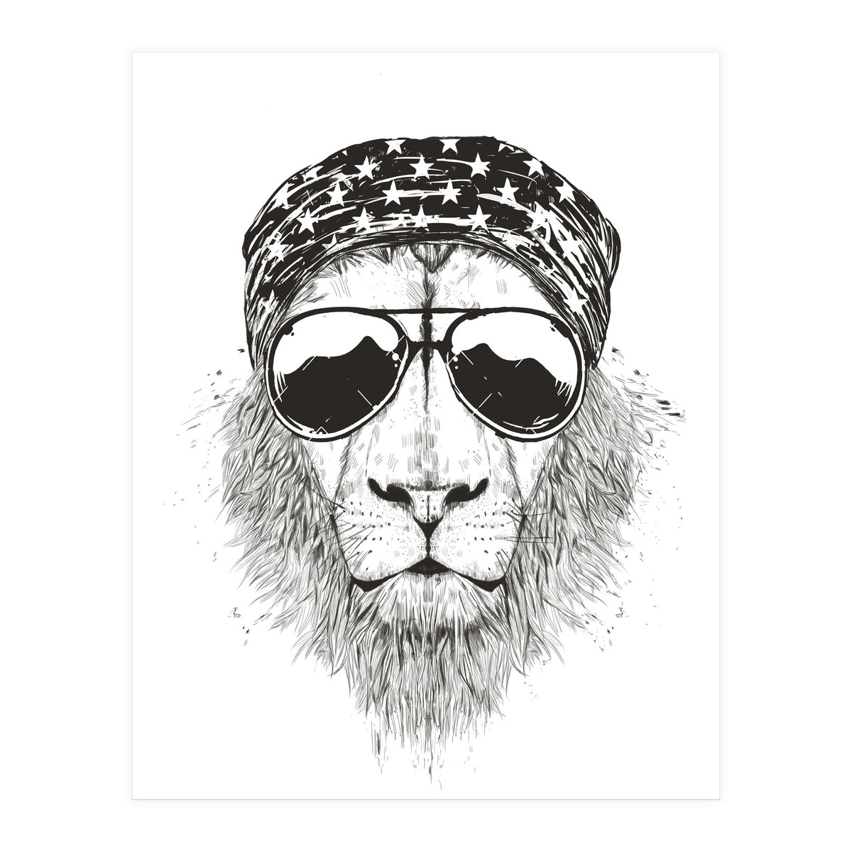 Wild Lion (bw) (Print Only)
