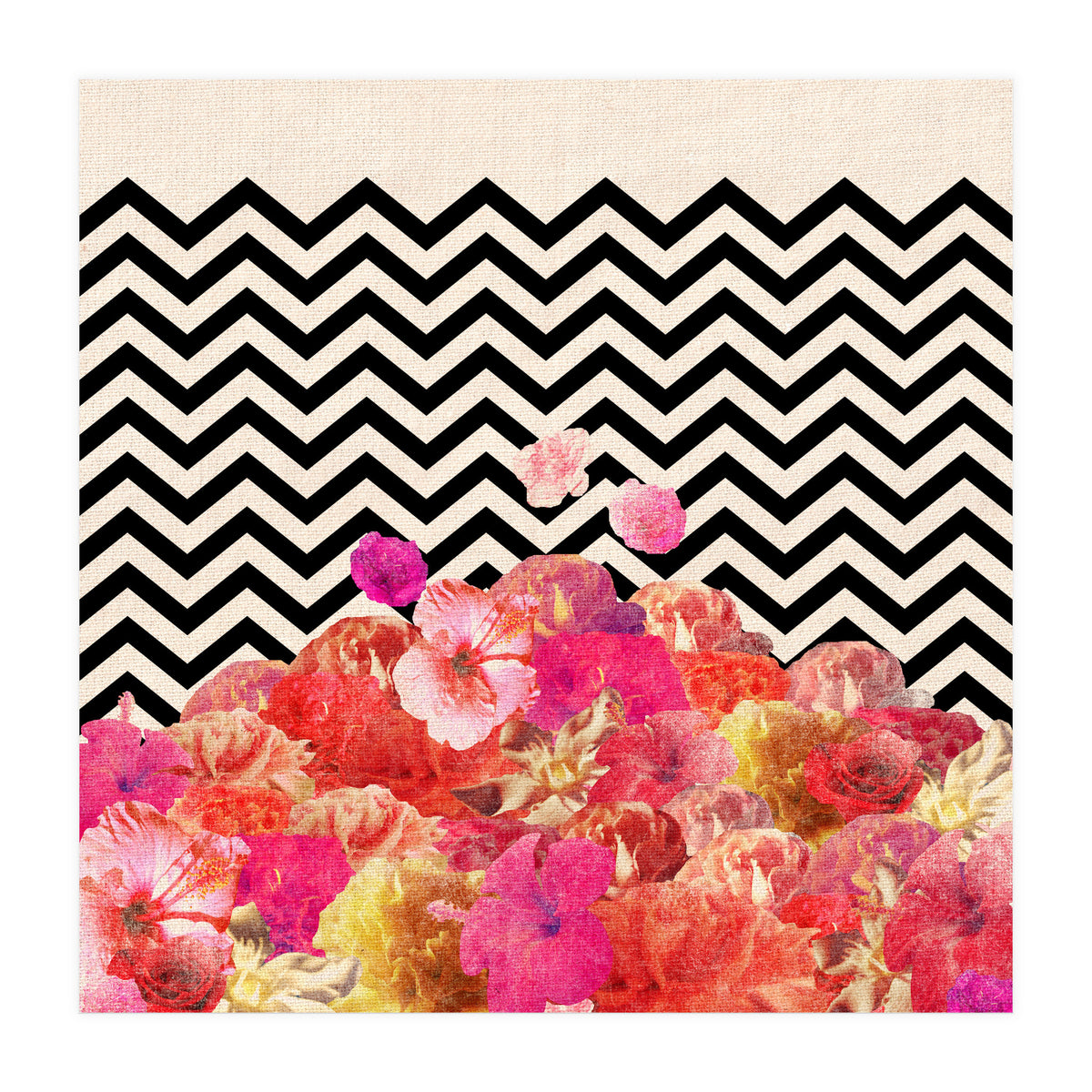 Chevron Flora Ii (Print Only)