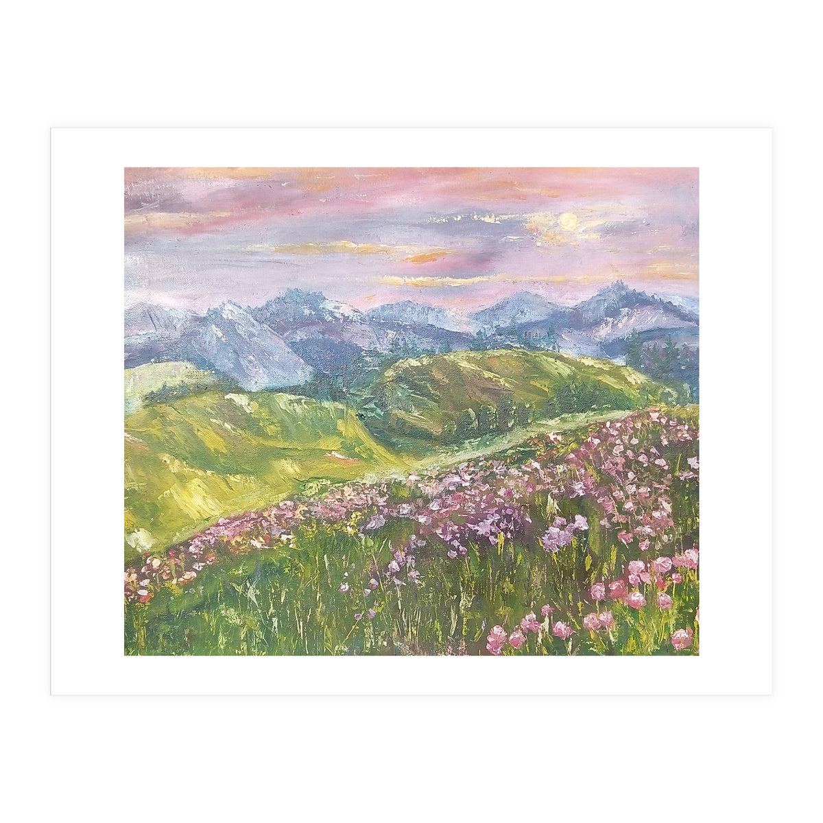 Sunset in the mountains (Print Only)
