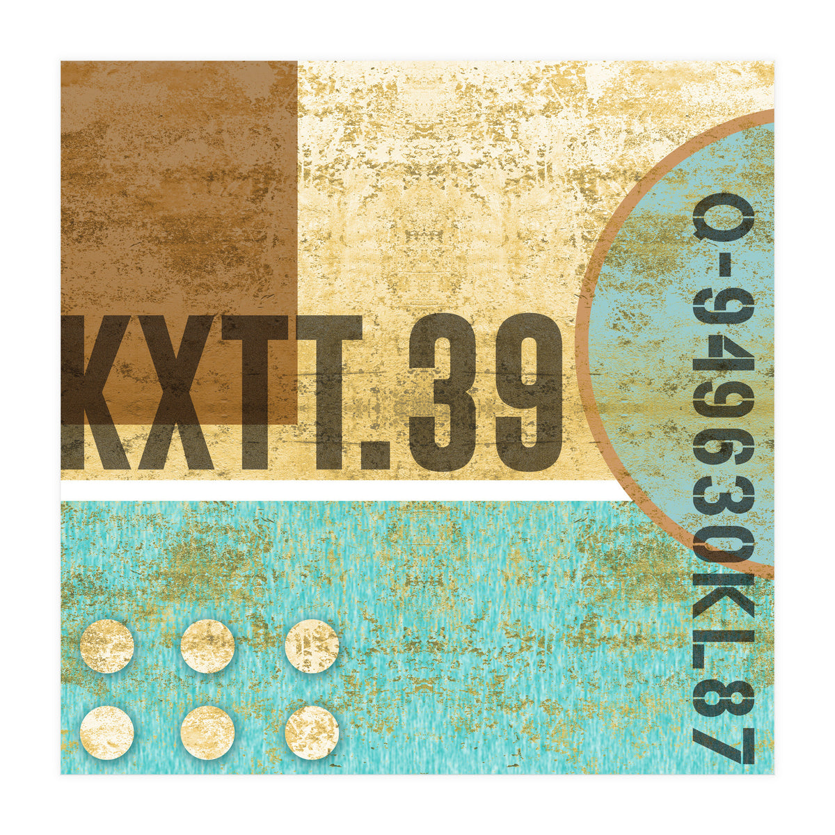 Abstract Industrial Sand And Blue (Print Only)