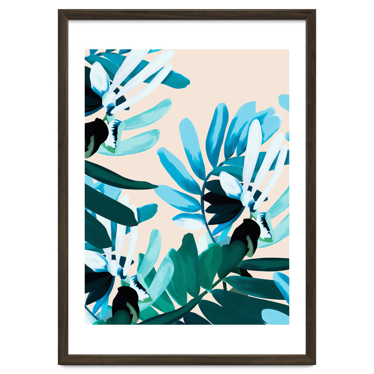 Large bluish botanical leaves