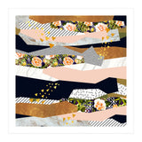 Collage of textured shapes and flowers (Print Only) thumbnail