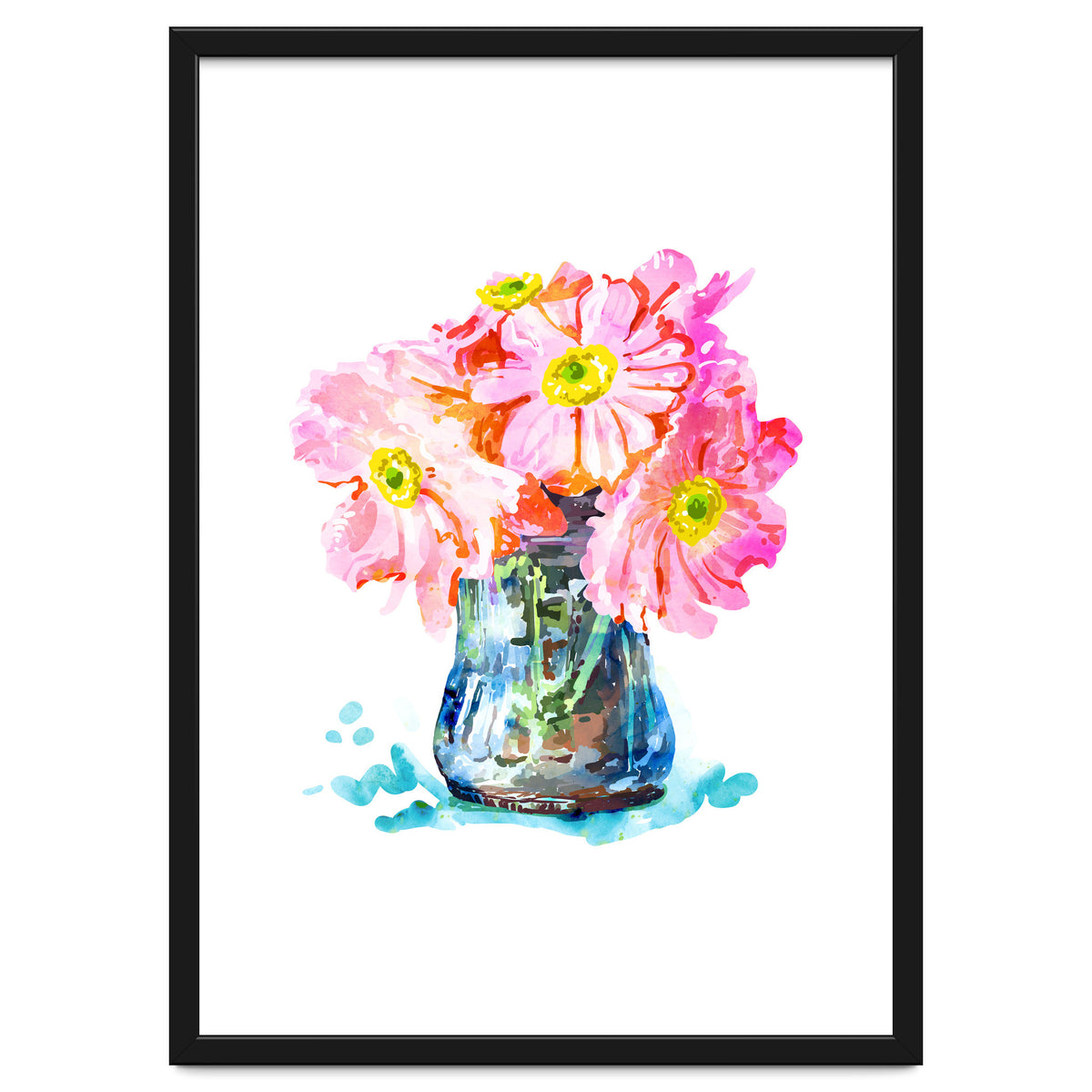 Watercolor Flower Pot