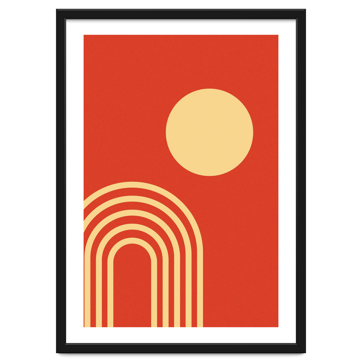 Mid Century Sun and Rainbow Lines