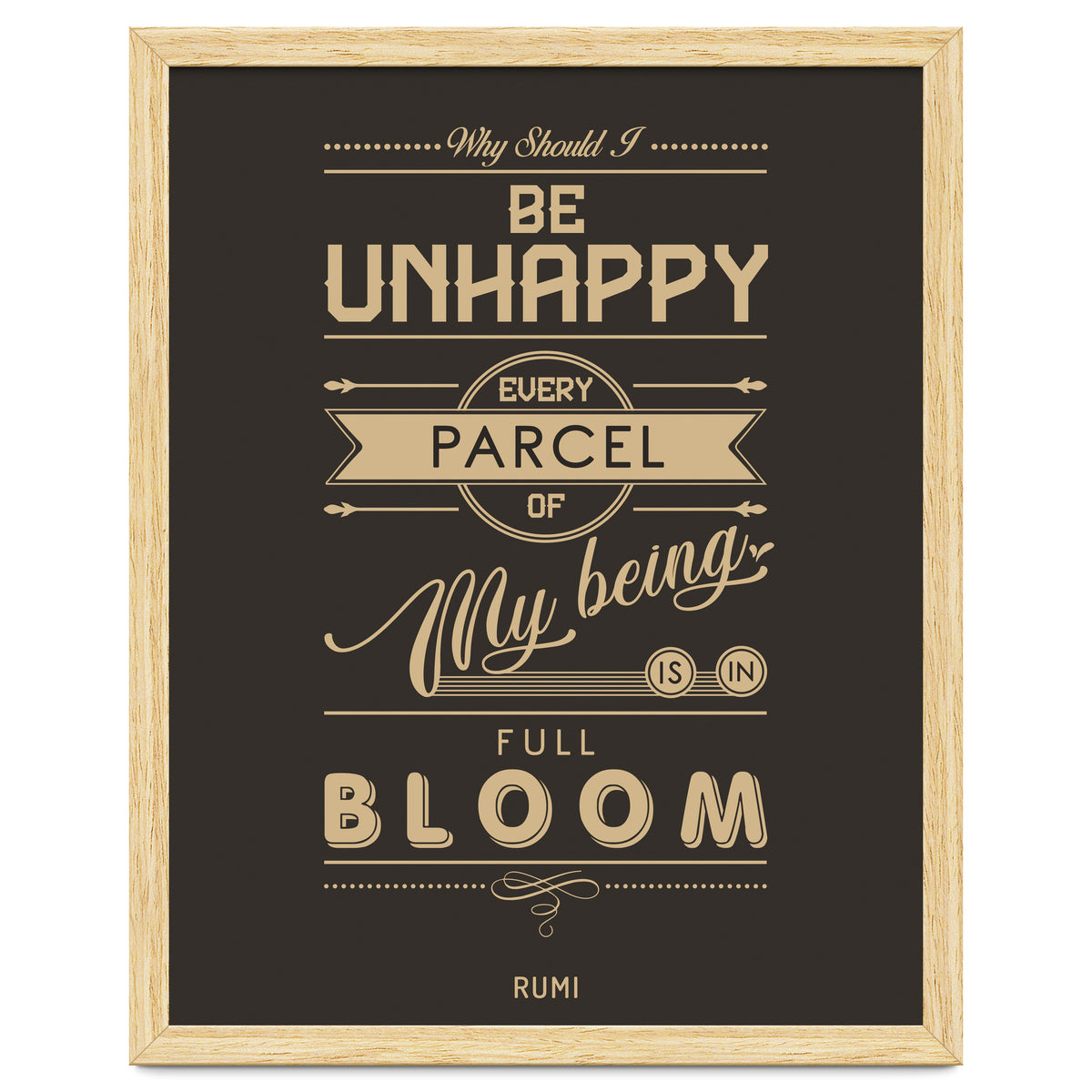 My Being Is In Full Bloom - Rumi Quote Typography