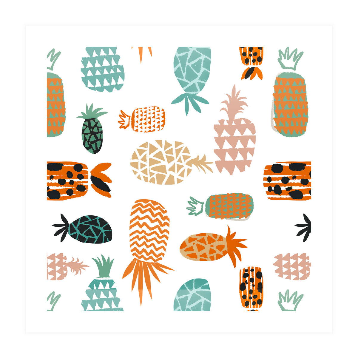 Crazy Pineapples Art Print (Print Only)