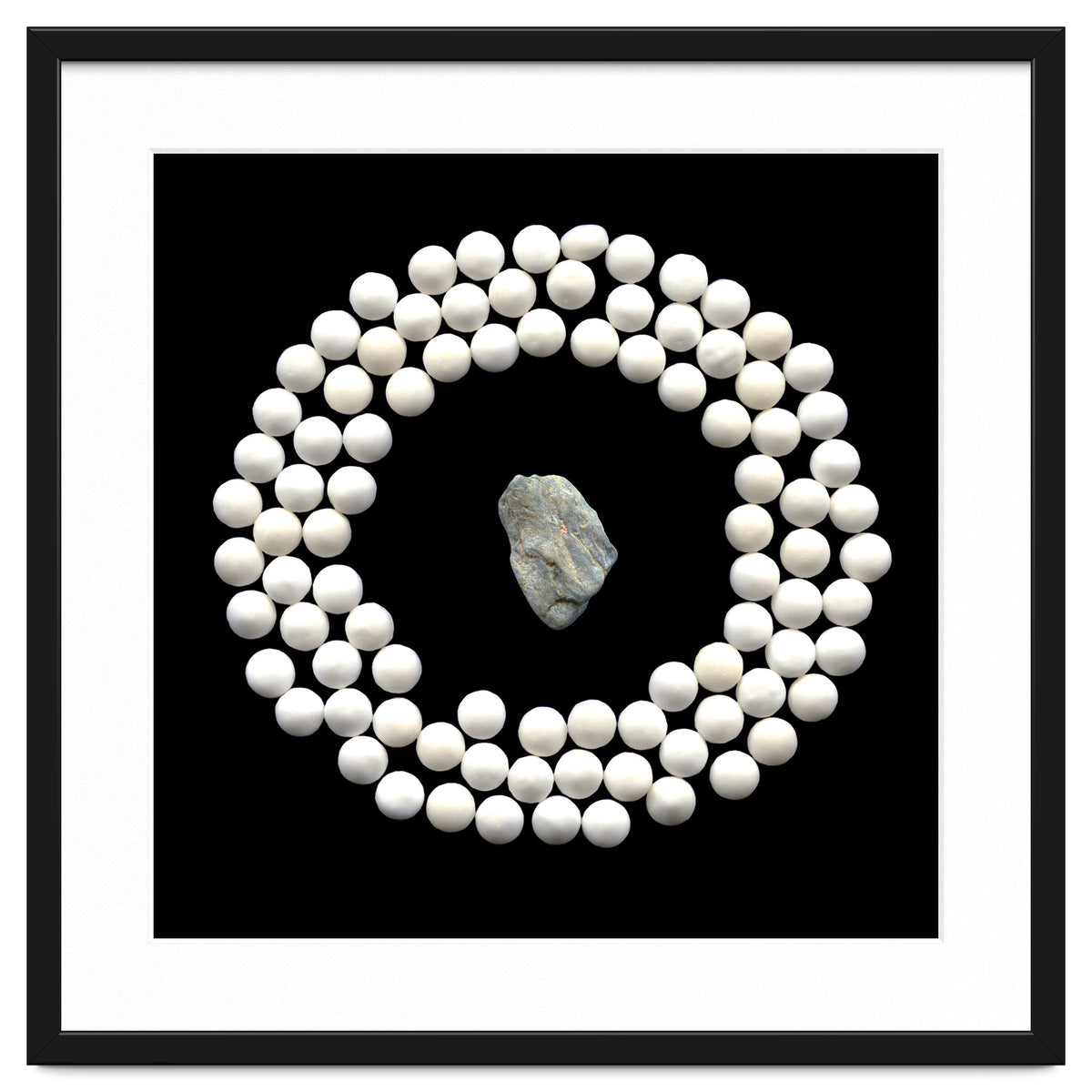 White pearls and stone