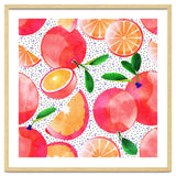 Citrus Tropical | Juicy Fruits Polka Dots | Food Orange Grapefruit Pink Watercolor Botanica thumbnail