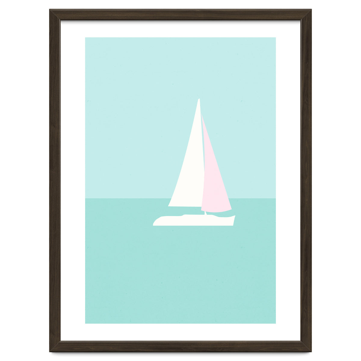 Minimal Sailboat - Turquoise Coast
