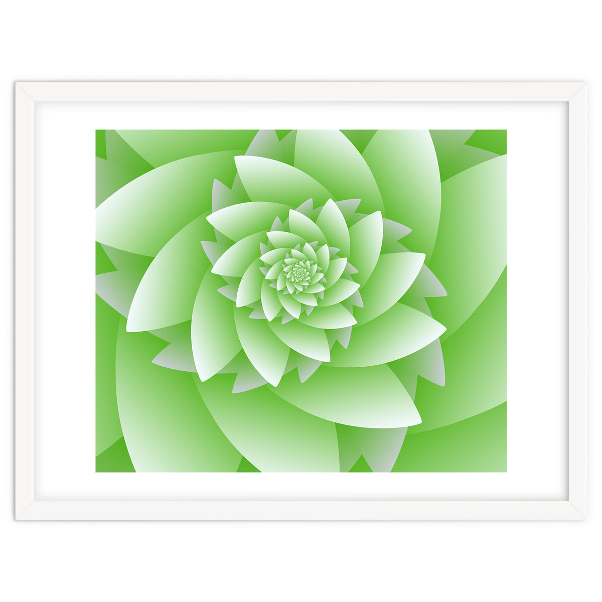 Abstract Green Floral Optical Illusions Art