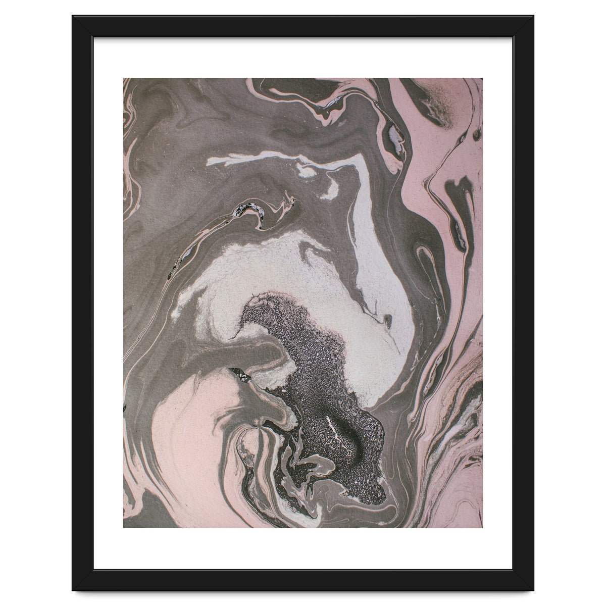 Pink and gray marbled paper