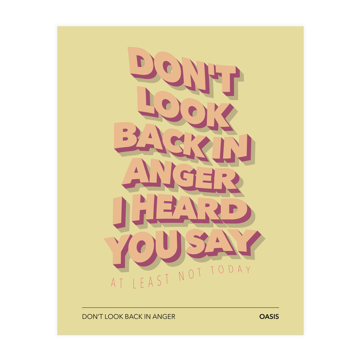 Oasis - Don't Look Back In Anger (Print Only)