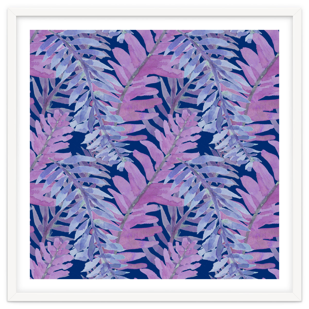 Woodland Ferns in Blue