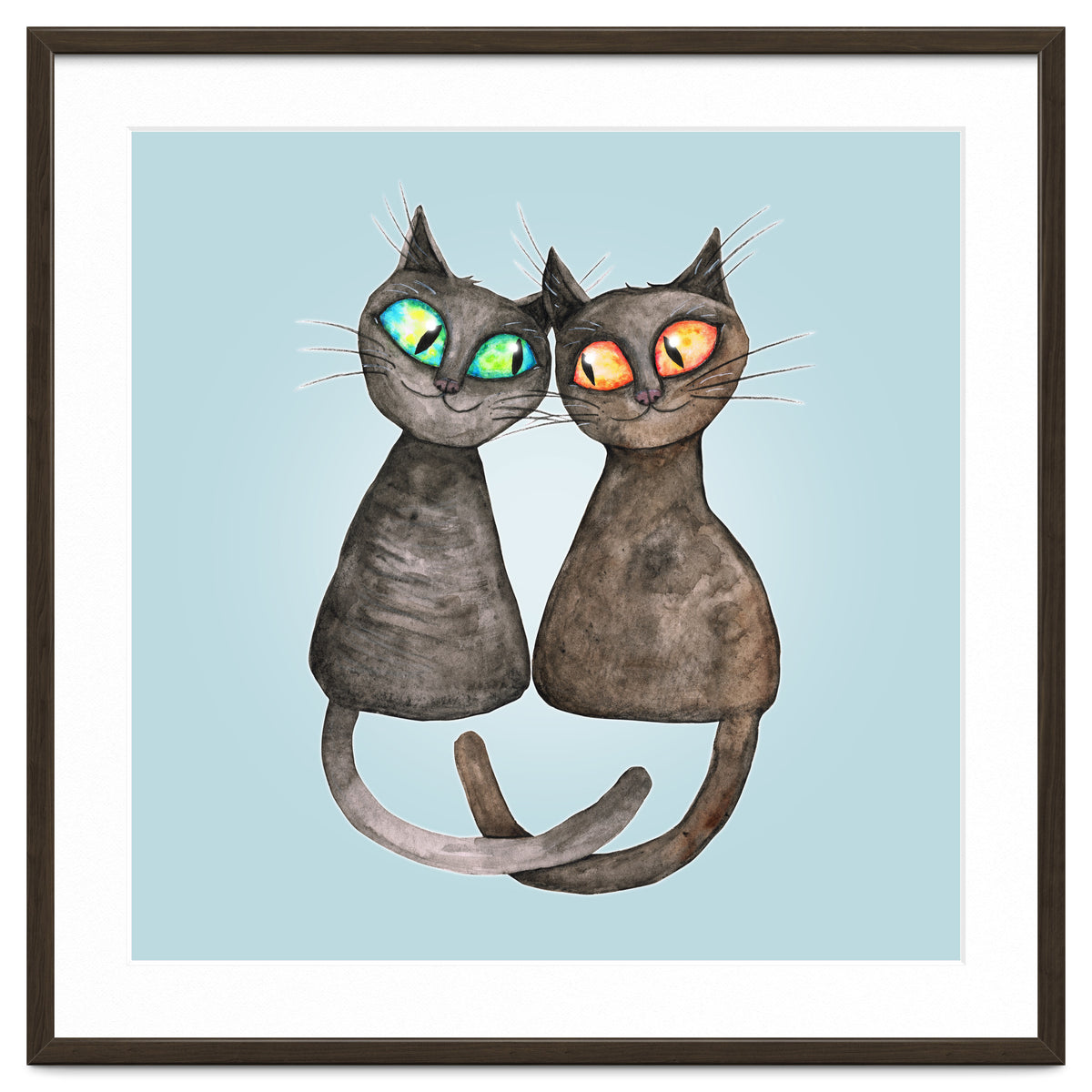 Two cute loving cats