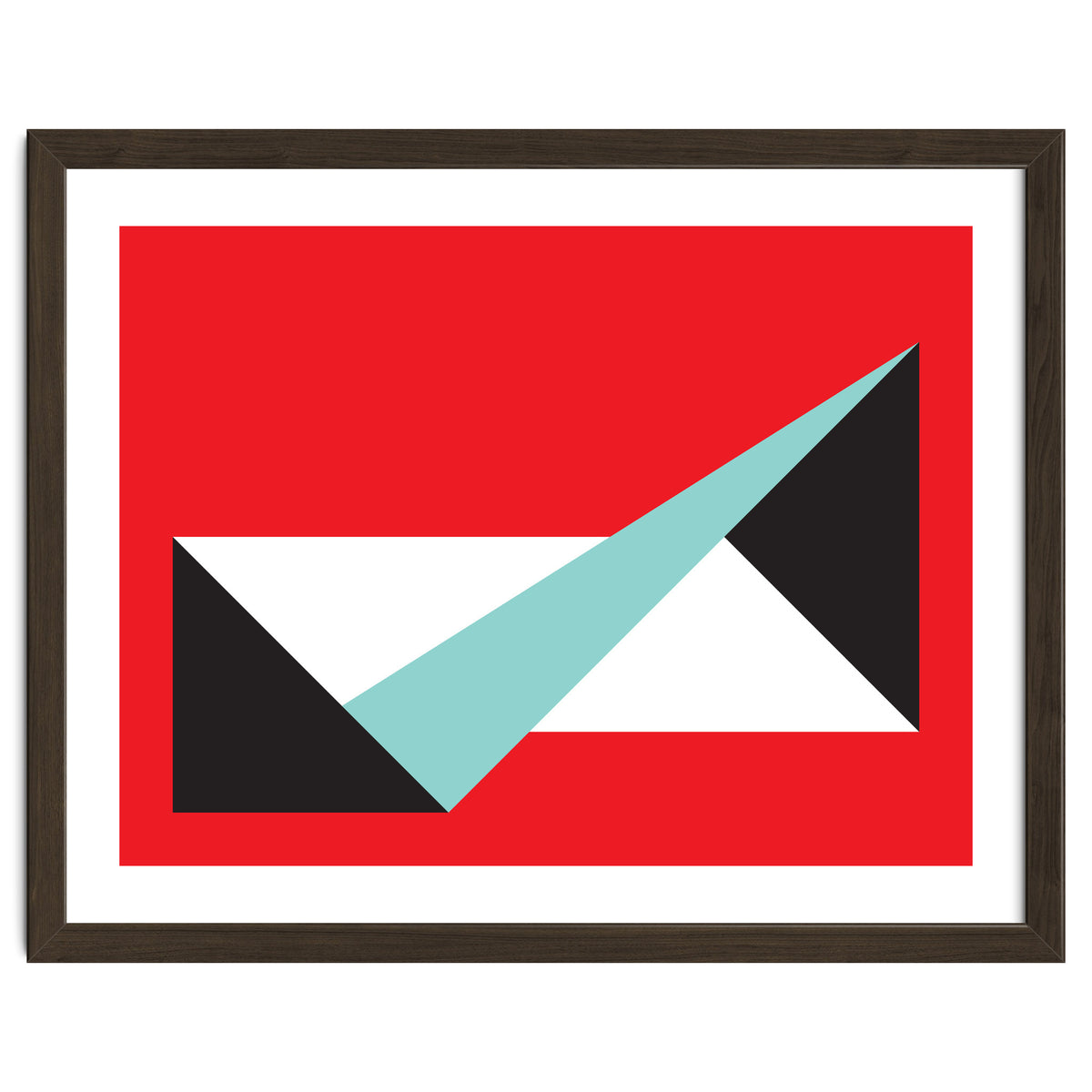 Geometric Shapes No. 49 -  teal, black & red