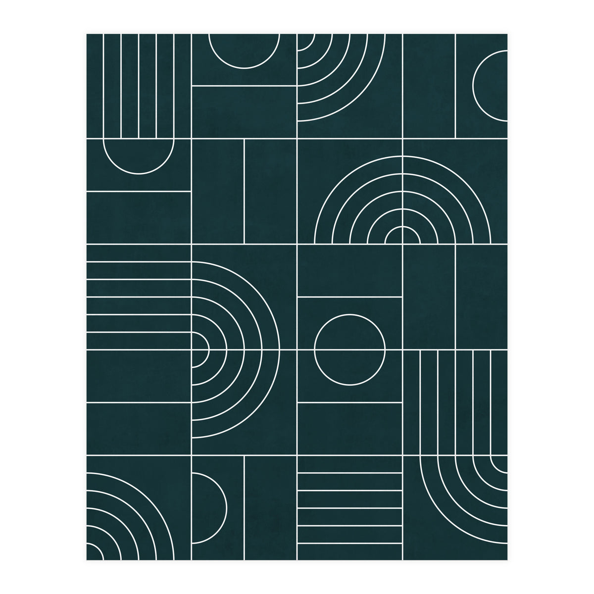 My Favorite Geometric Patterns No.26 - Green Tinted Navy Blue (Print Only)