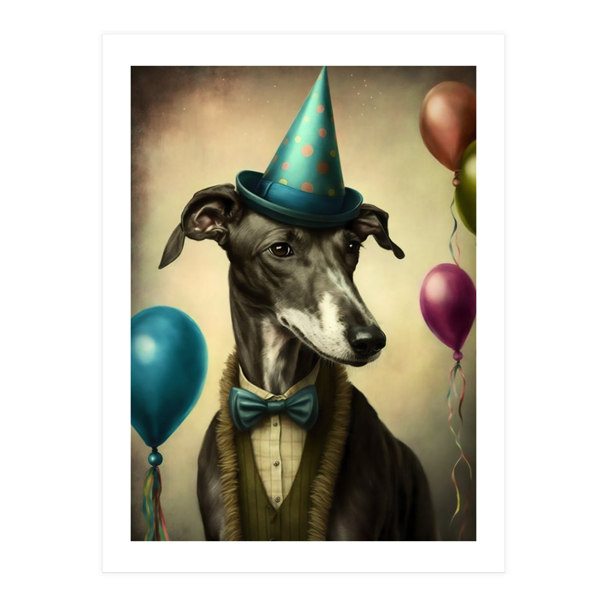 Greyhound At A Party (Print Only)