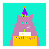 Birthday Lilac Cat  (Print Only) thumbnail