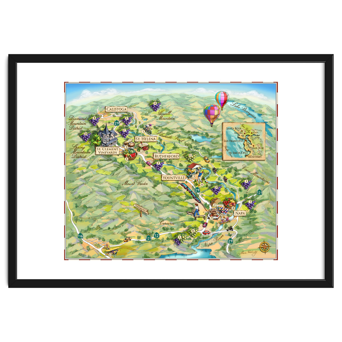 Napa Valley Illustrated Map