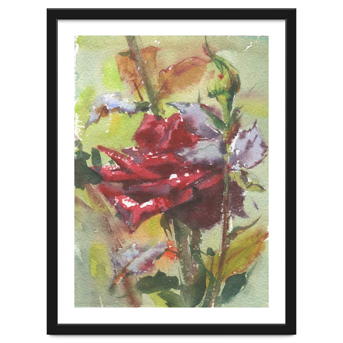 Spice Rose watercolor painting