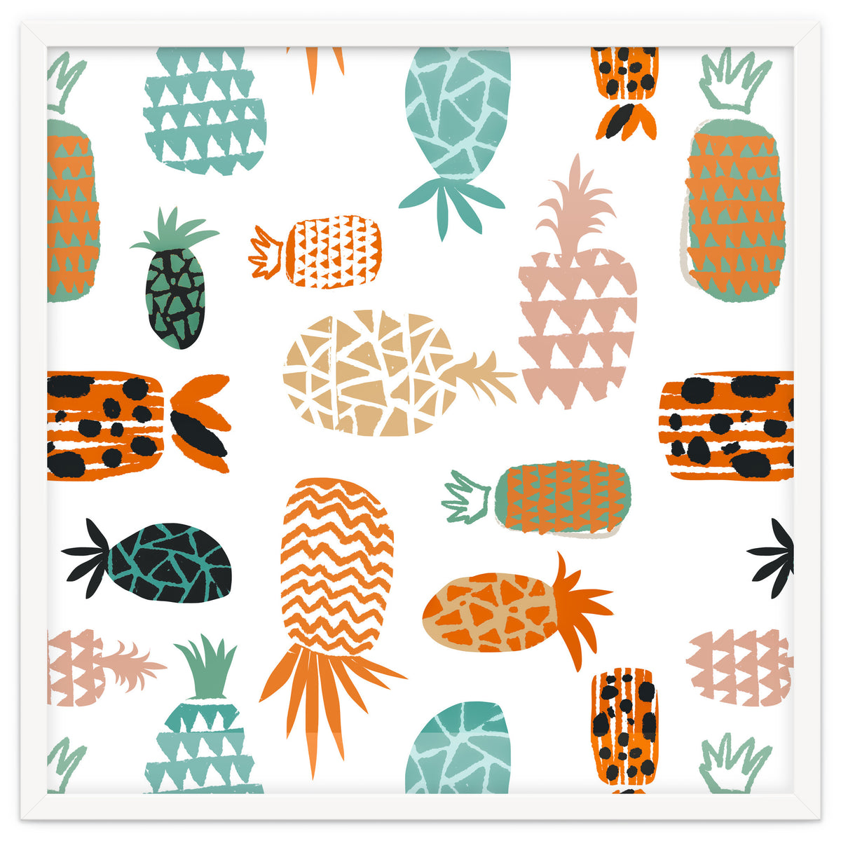 Crazy Pineapples Art Print