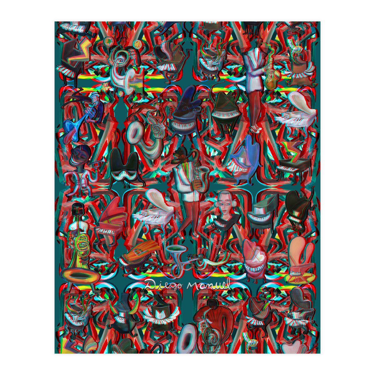 Formas 14 34 3d And Pianos 5 (Print Only)