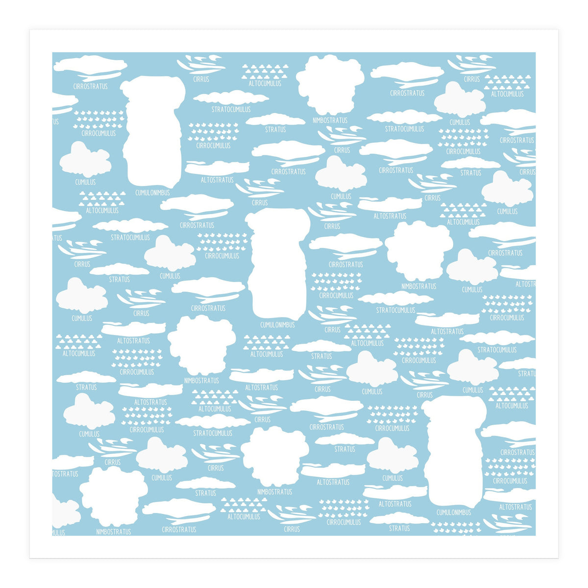 Clouds landscape on blue background (Print Only)