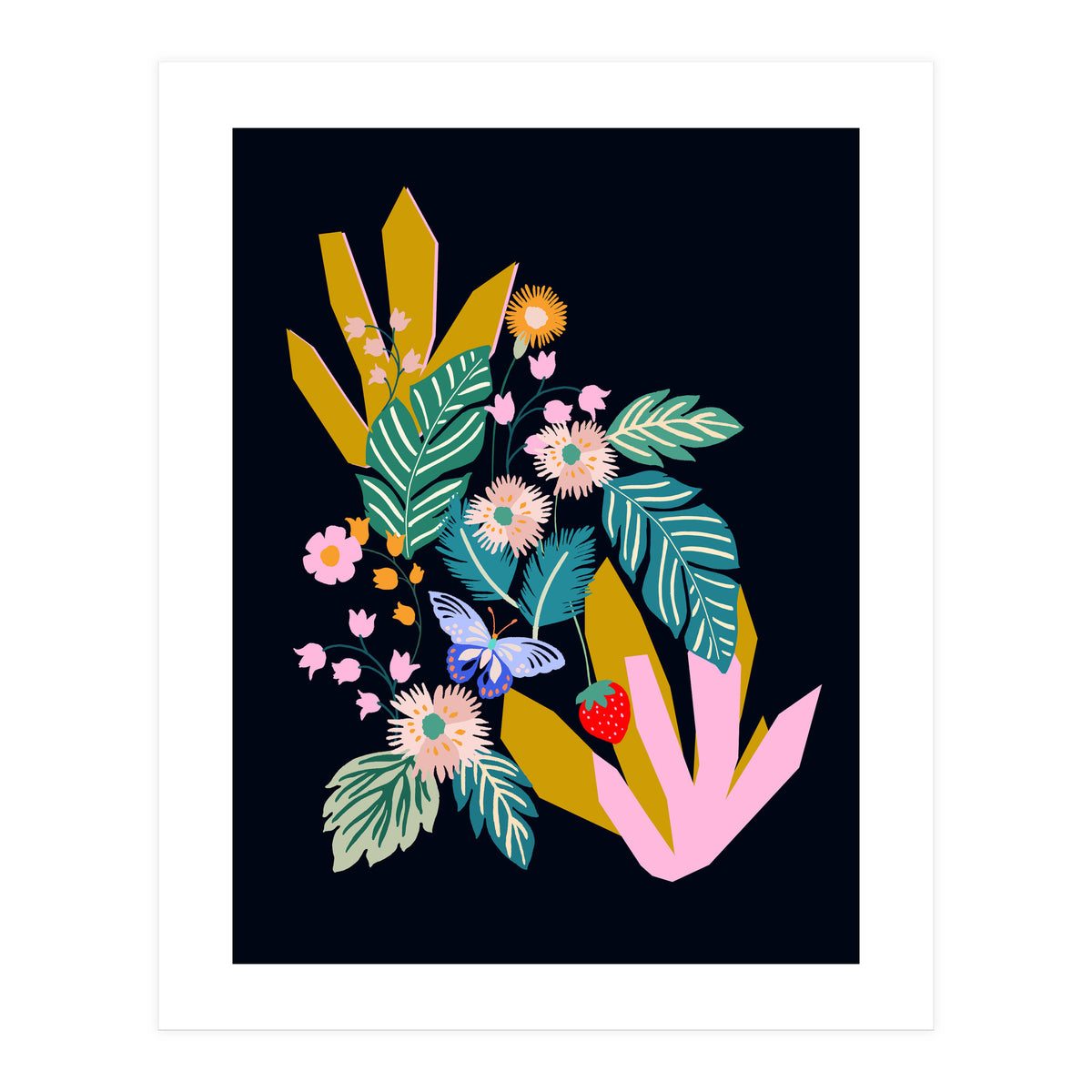 Flowers and leaves (Print Only)
