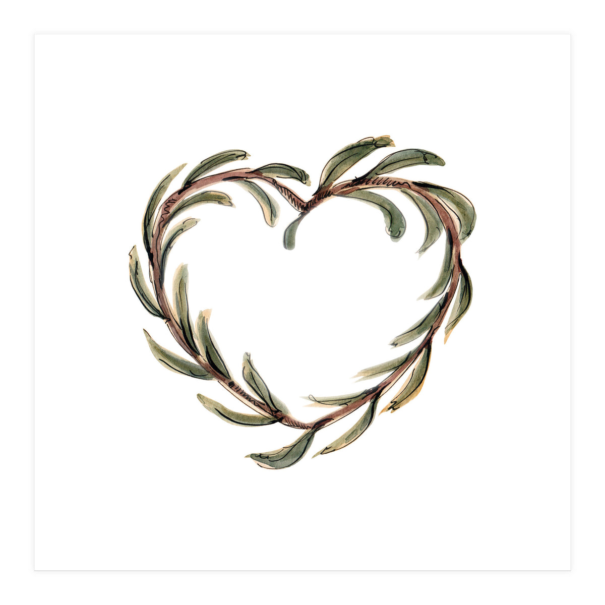 Olive branch heart (Print Only)