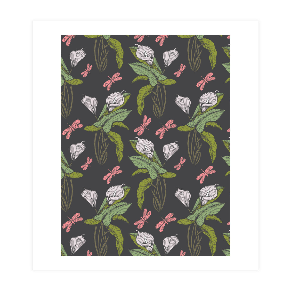 Hand drawn floral dark - 03 (Print Only)