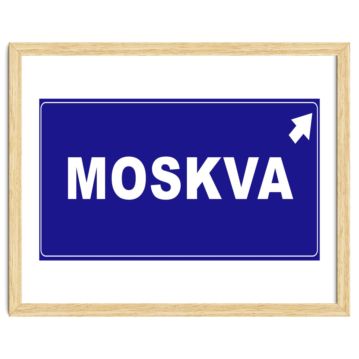 Let`s go to Moskva, Russia! Blue road sign
