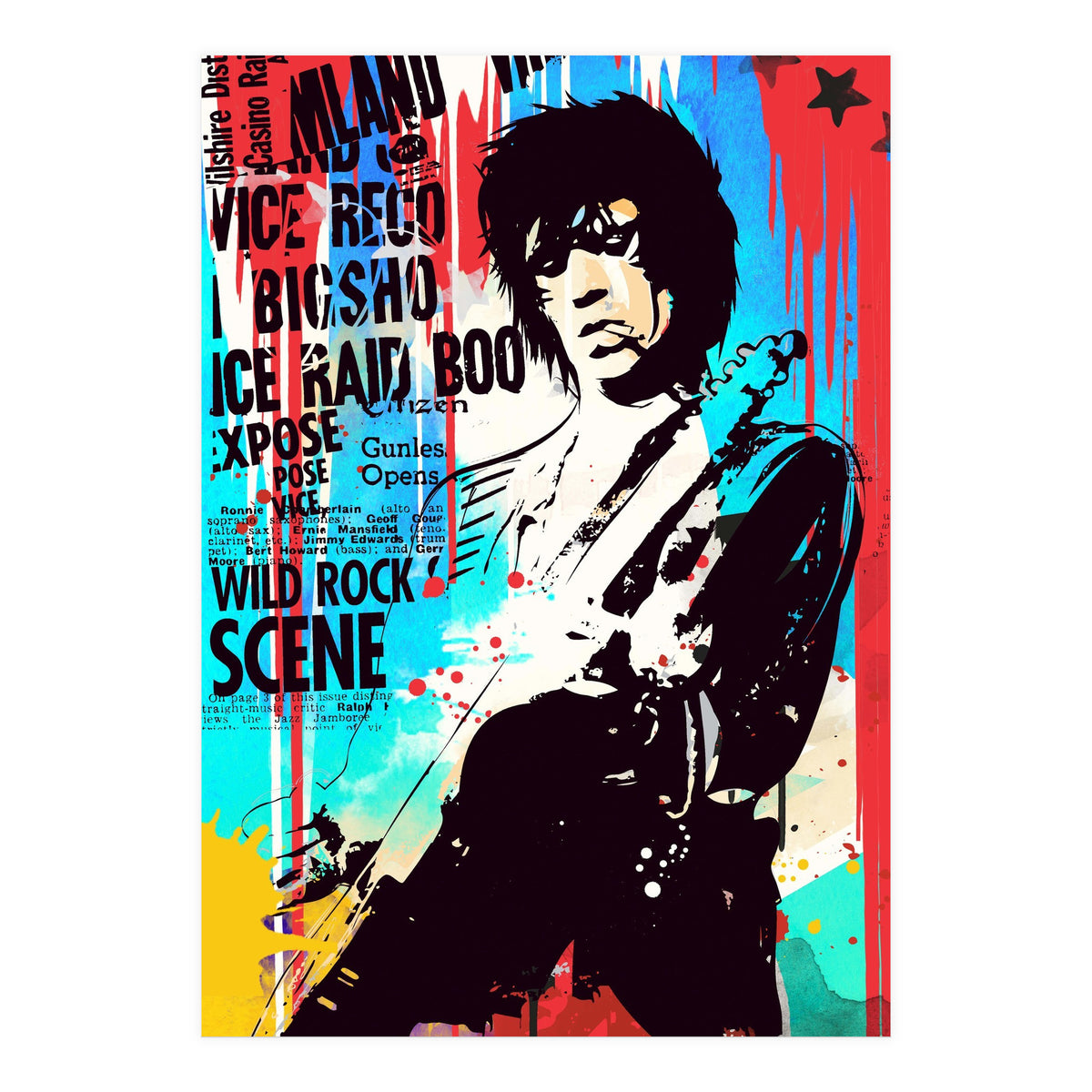 Keith Richards pop art poster (Print Only)