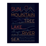 Sun, Mountain, Tree (Print Only) thumbnail