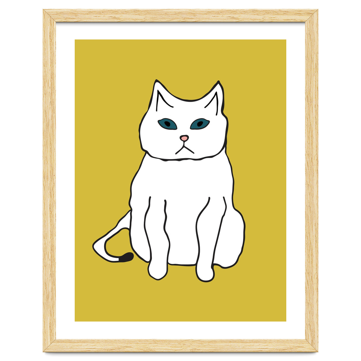 White Cat On Yellow