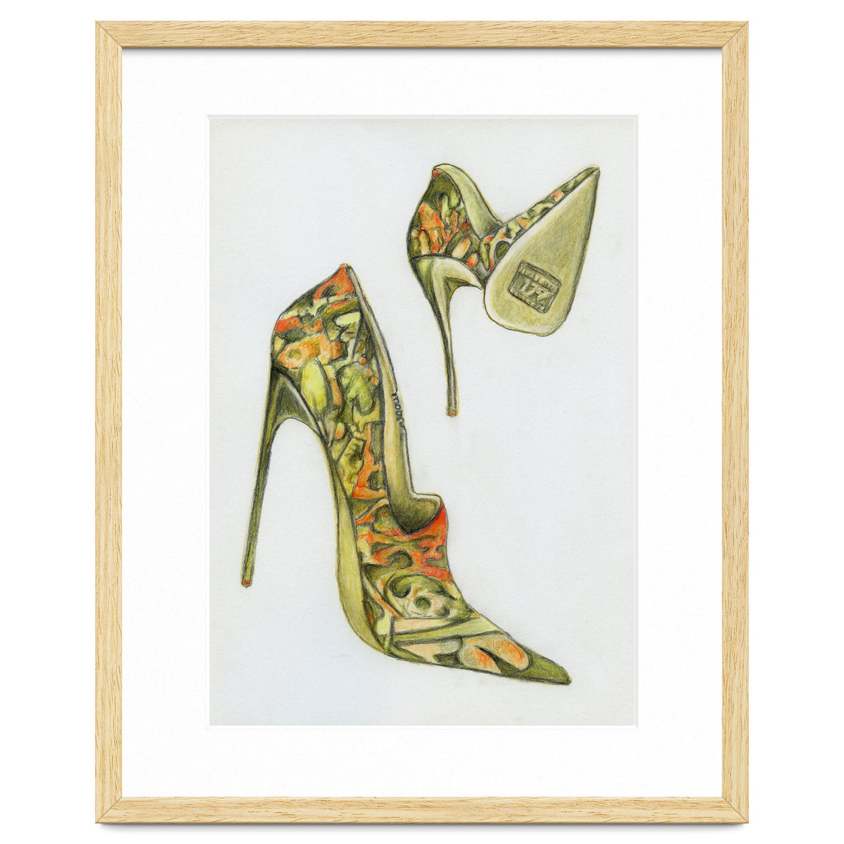 Green stiletto shoes