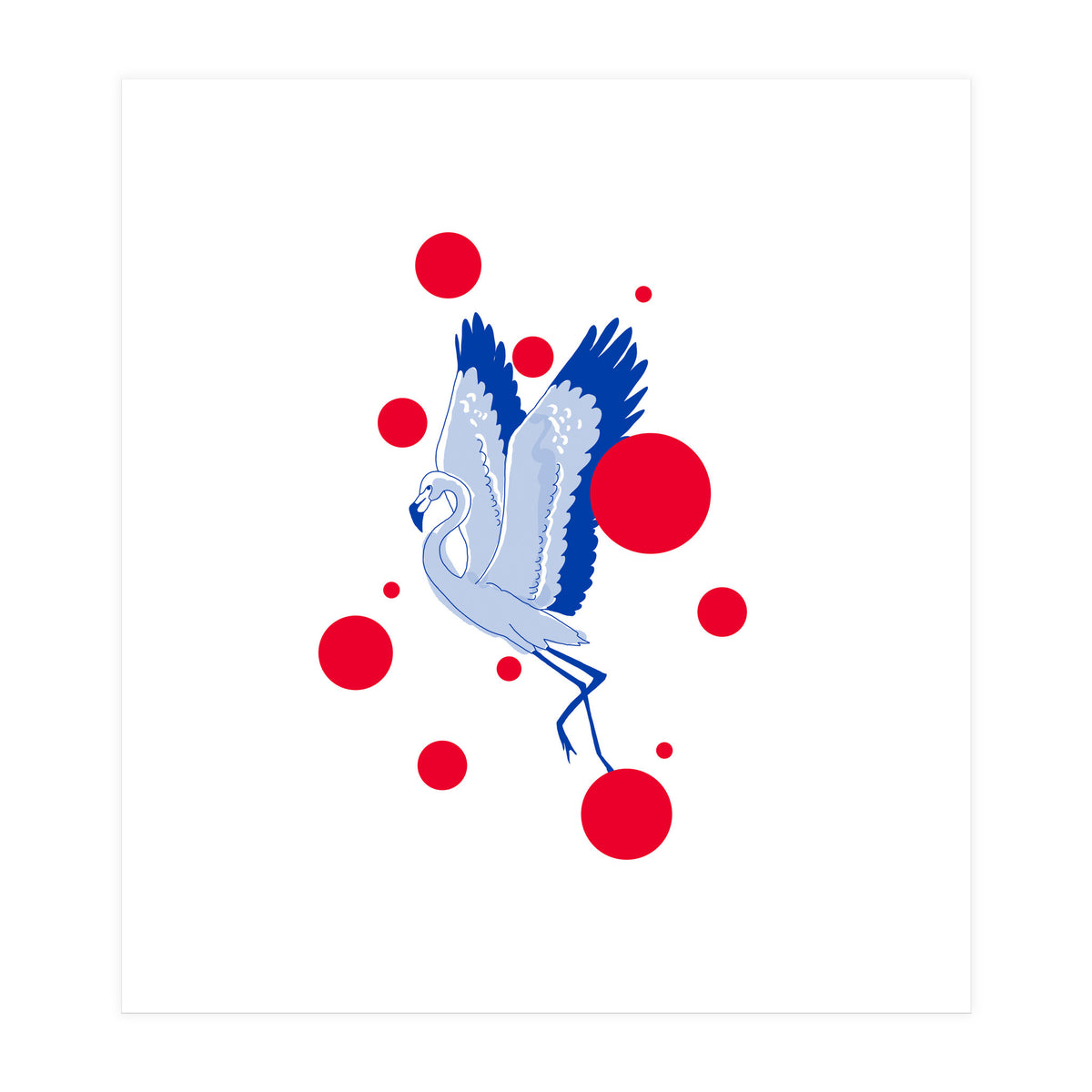 blue flamingo (Print Only)