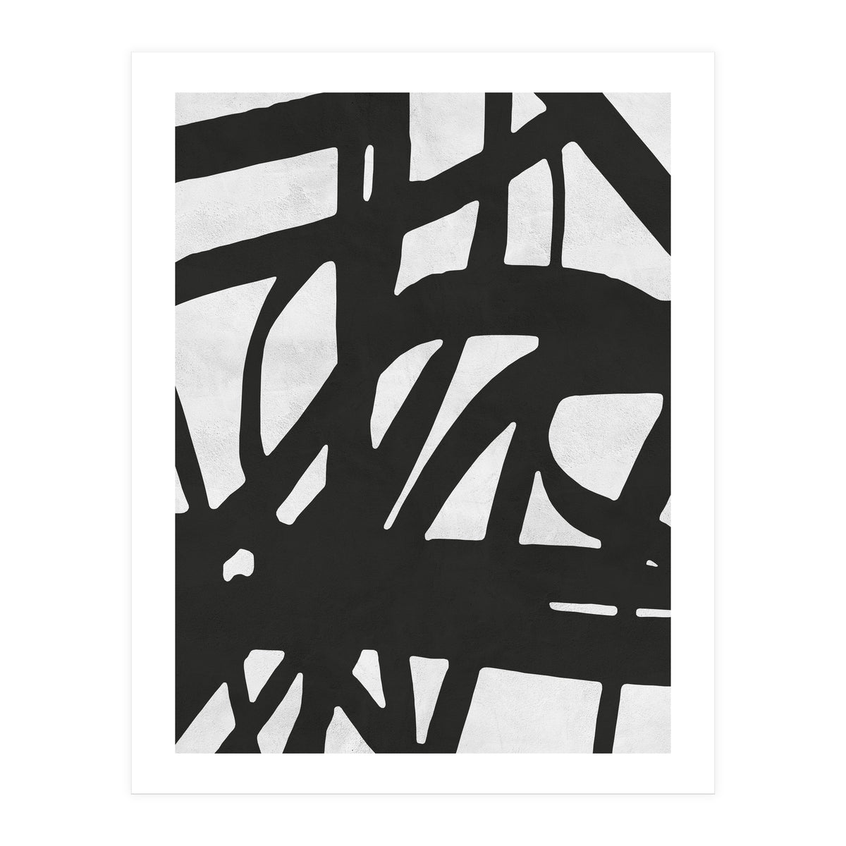 Expressionist black and white V (Print Only)