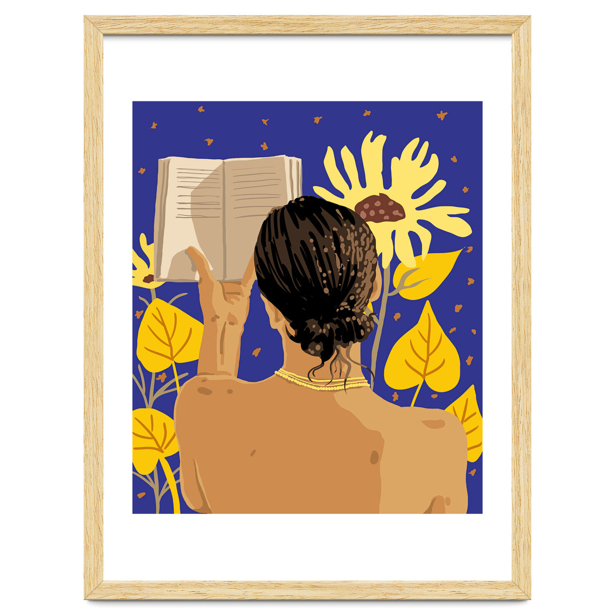 You're never alone when lost in the magic of a book, Bohemian Reader Botanical, Nude Plant Lady