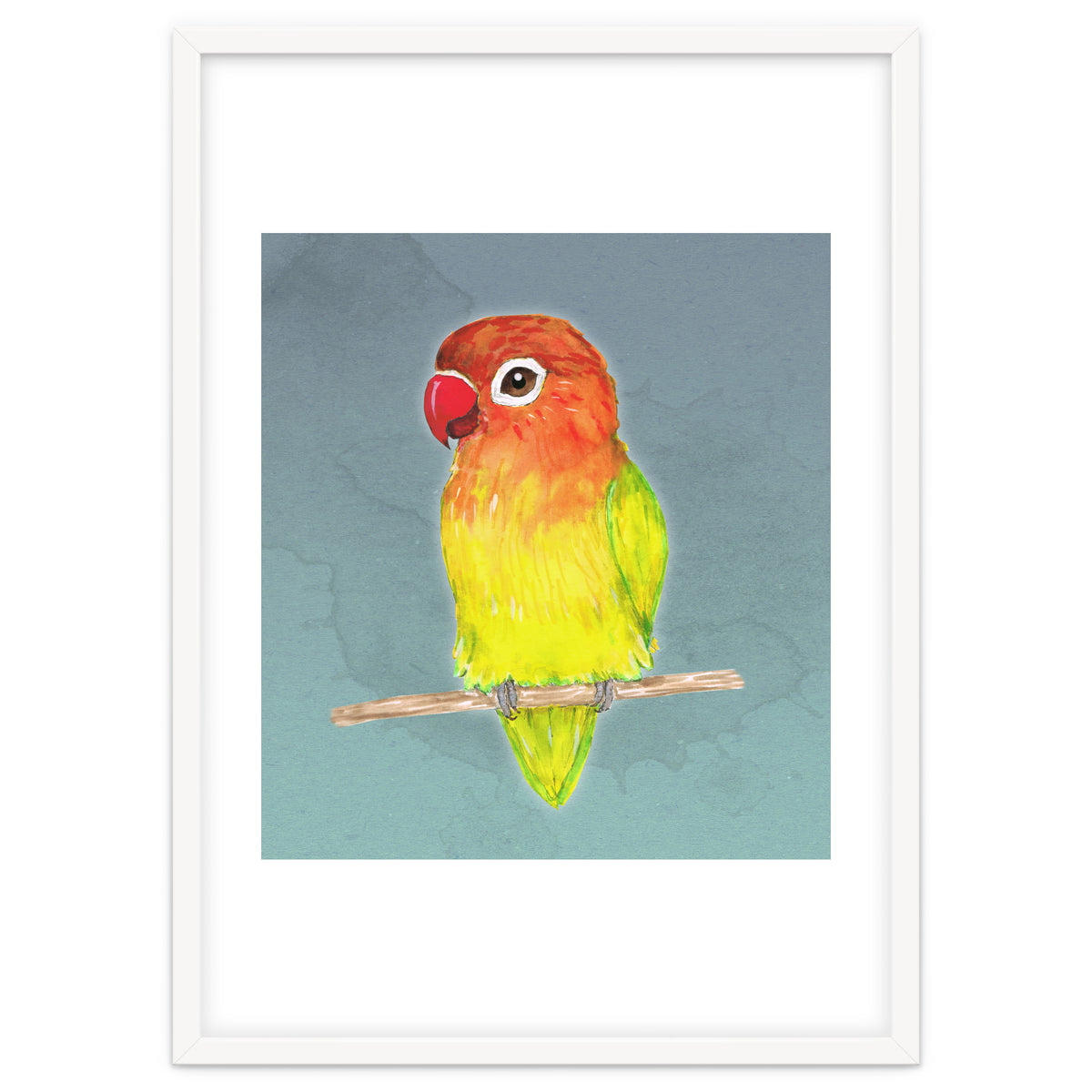 Cute yellow Fischer's lovebird