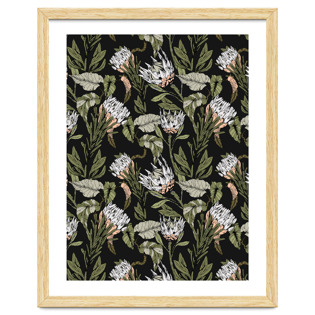 Dark pattern botanical boho