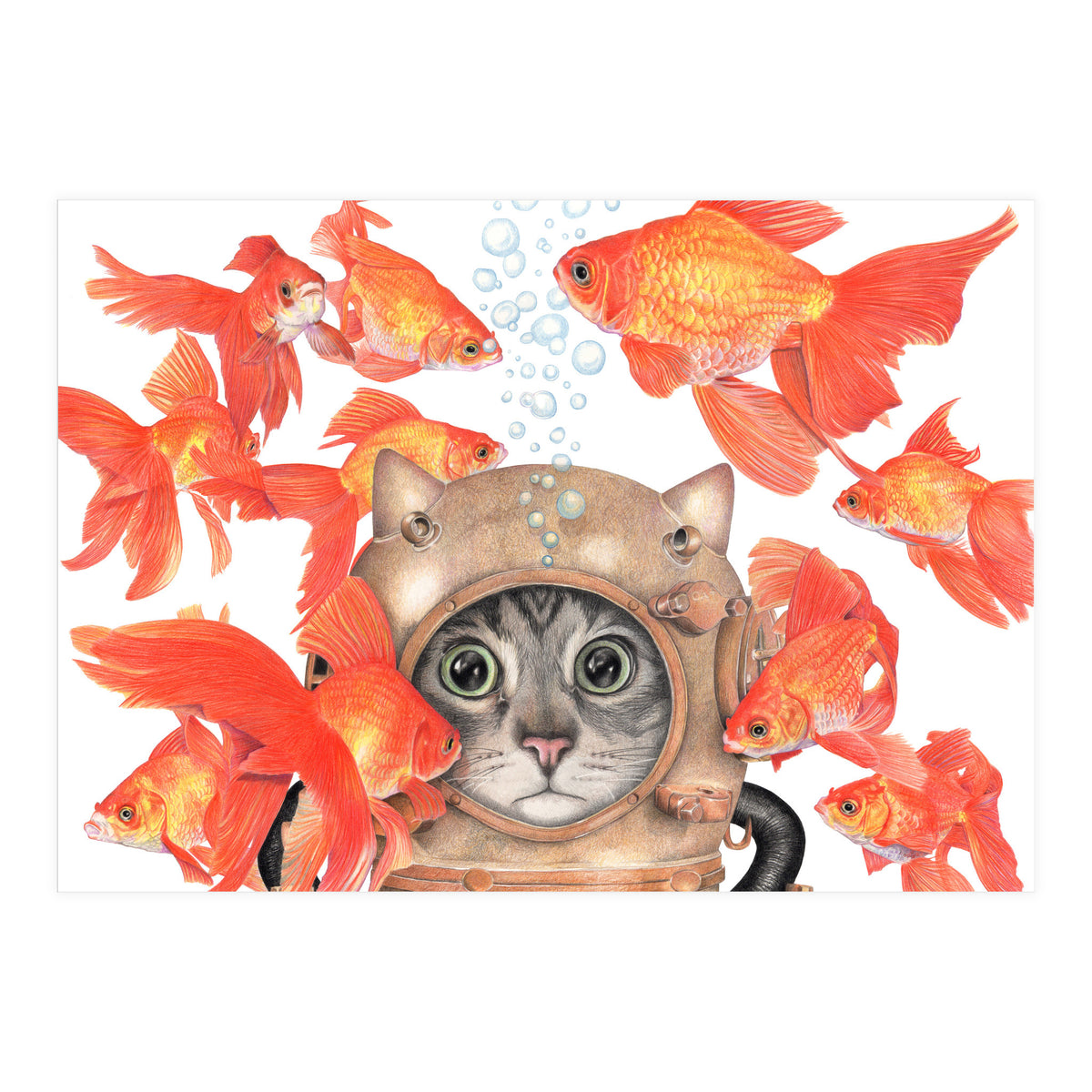 Scuba Cat  (Print Only)