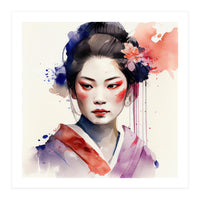 Watercolor Modern Geisha #3 (Print Only)