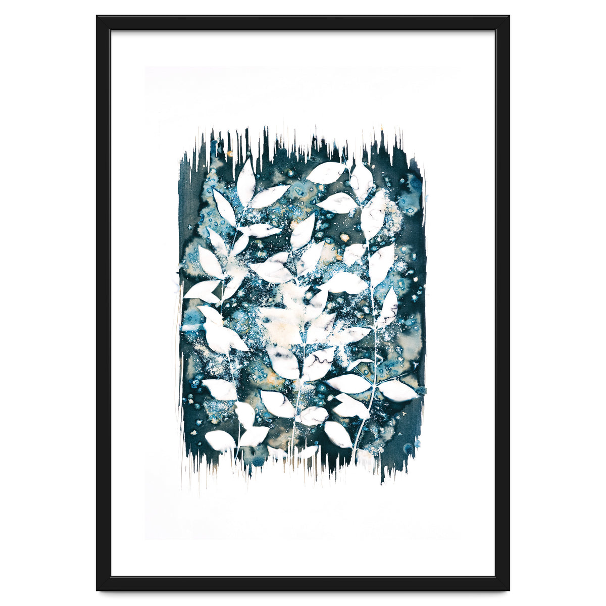 Indigo Blue Botanical Leaves No. 5