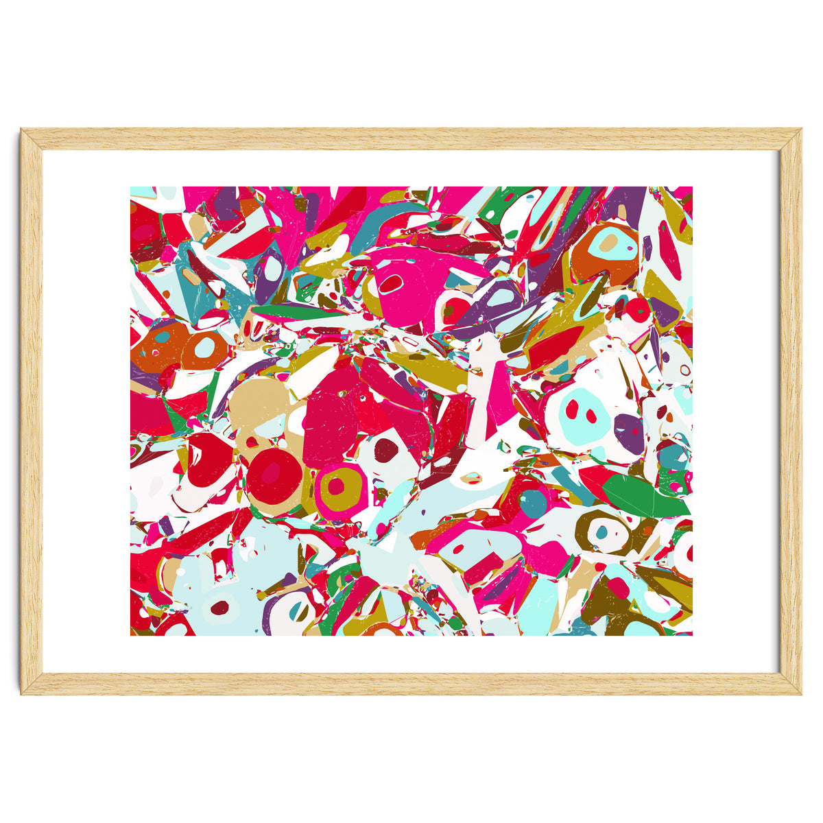 Abstract Emotion, Modern Contemporary Shapes, digital Painting, Eclectic Pop of Color Bohemian Illustration