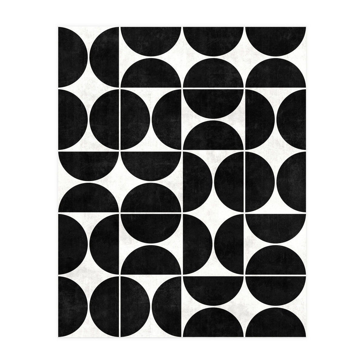 Mid-Century Modern Pattern No.3 - Black and White Concrete (Print Only)